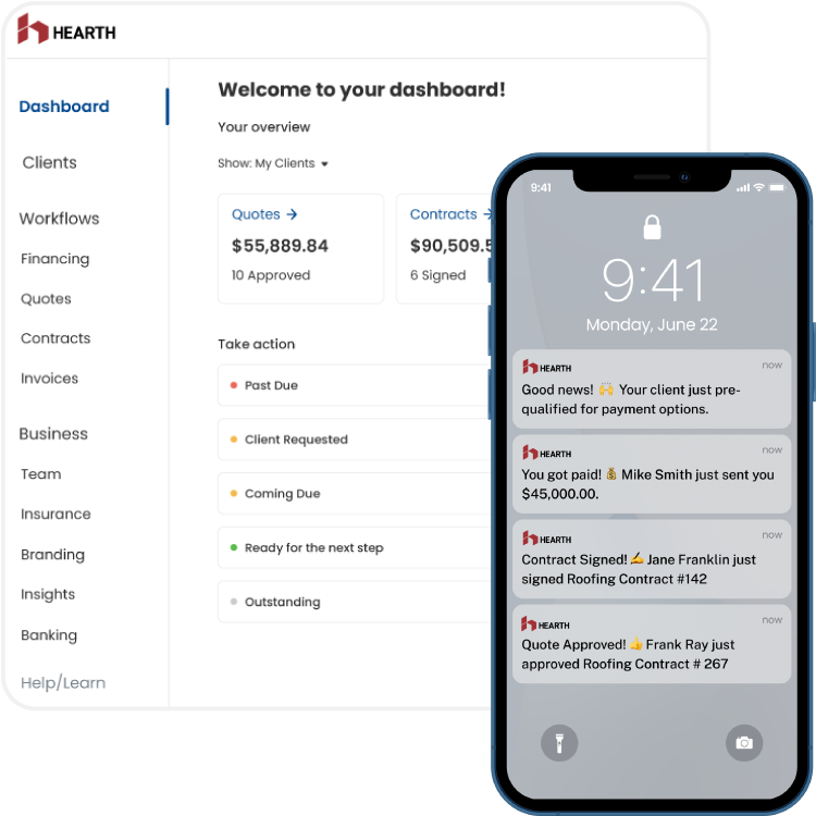 Dashboard - Best Contractor Estimating & Invoicing Software - Hearth