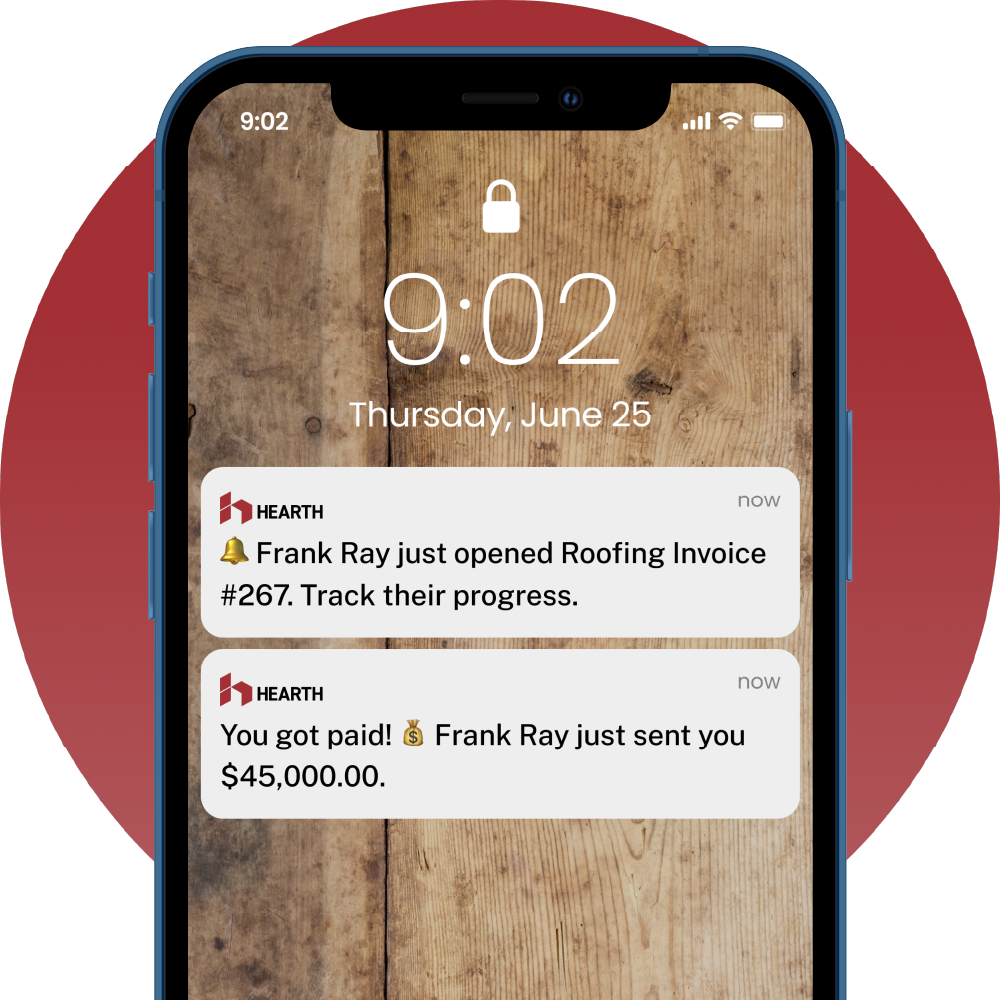 notification - Best Contractor Estimating & Invoicing Software - Hearth