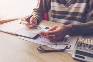 business person working on billing